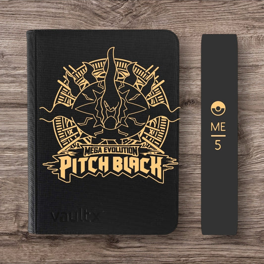 Custom Made Vault X 9 Pocket Black Zip Binder / Folder for TCG collection – Pitch Black Gold Edition