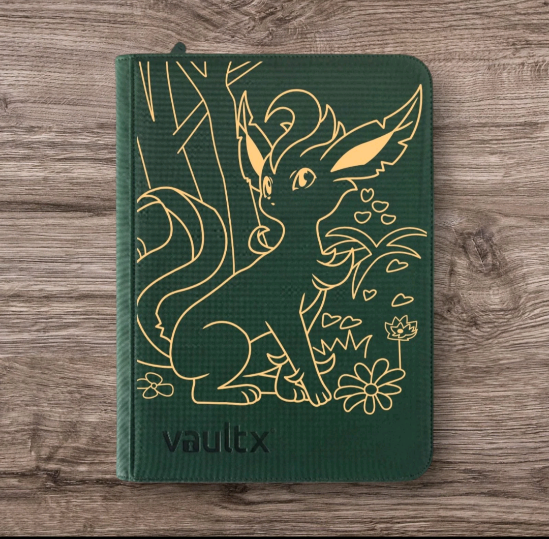 Custom Made Vault X 4 Pocket Green Zip Binder / Folder for TCG collection – Leafeon