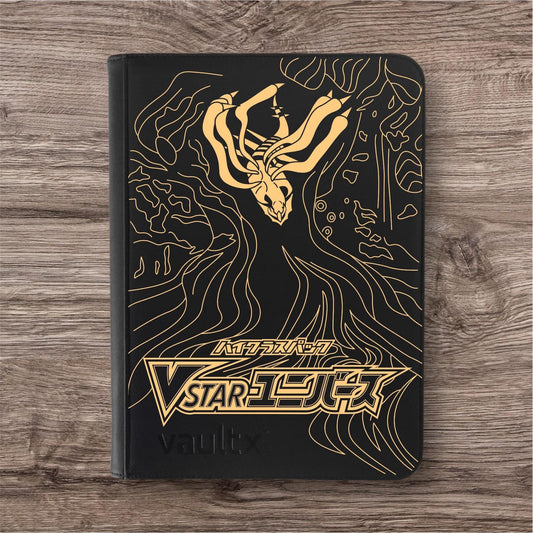 Custom Made Vault X 9 Pocket Black & Gold Edition Zip Binder / Folder for TCG collection – VStar Universe Giratina
