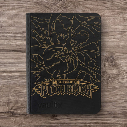 Custom Made Vault X 9 Pocket Black Zip Binder / Folder for TCG collection – Pitch Black Gold Edition