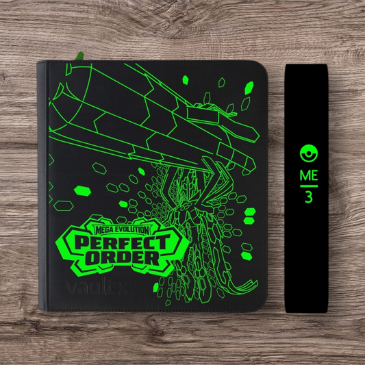 Custom Made Vault X 12 Pocket Black & Neon Green Edition Zip Binder / Folder for TCG collection – Perfect Order Mega Zygarde