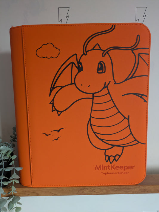 Custom Made Mintkeeper 9 Pocket Orange Toploader Binder / Folder for TCG collection – Dragonite