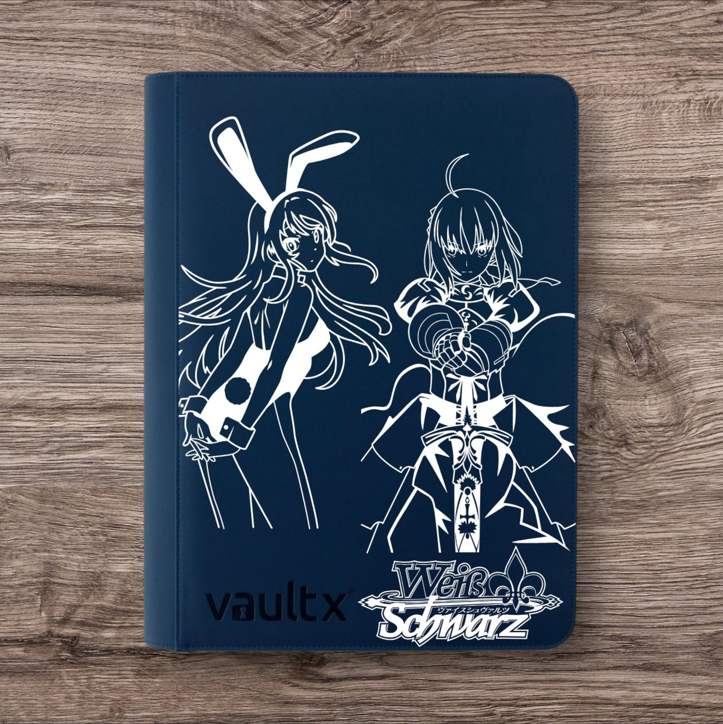 Custom Made Vault X 16 Pocket Royal Blue Zip Binder / Folder for TCG collection – Weiss Schwarz