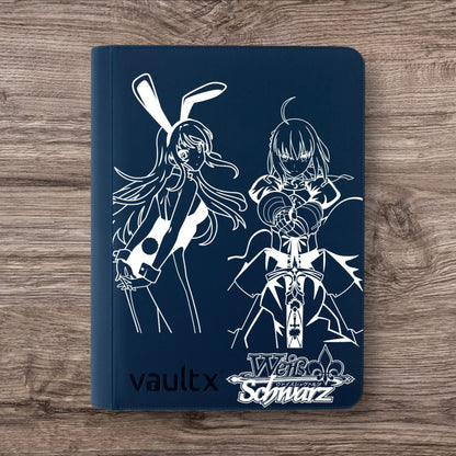 Custom Made Vault X 16 Pocket Royal Blue Zip Binder / Folder for TCG collection – Weiss Schwarz