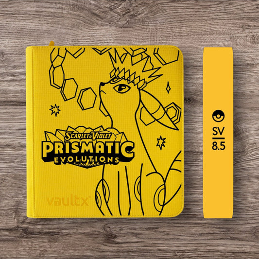 Custom Made Vault X 12 Pocket X Yellow Zip Binder / Folder for TCG collection – Prismatic Evolution Umbreon Edition