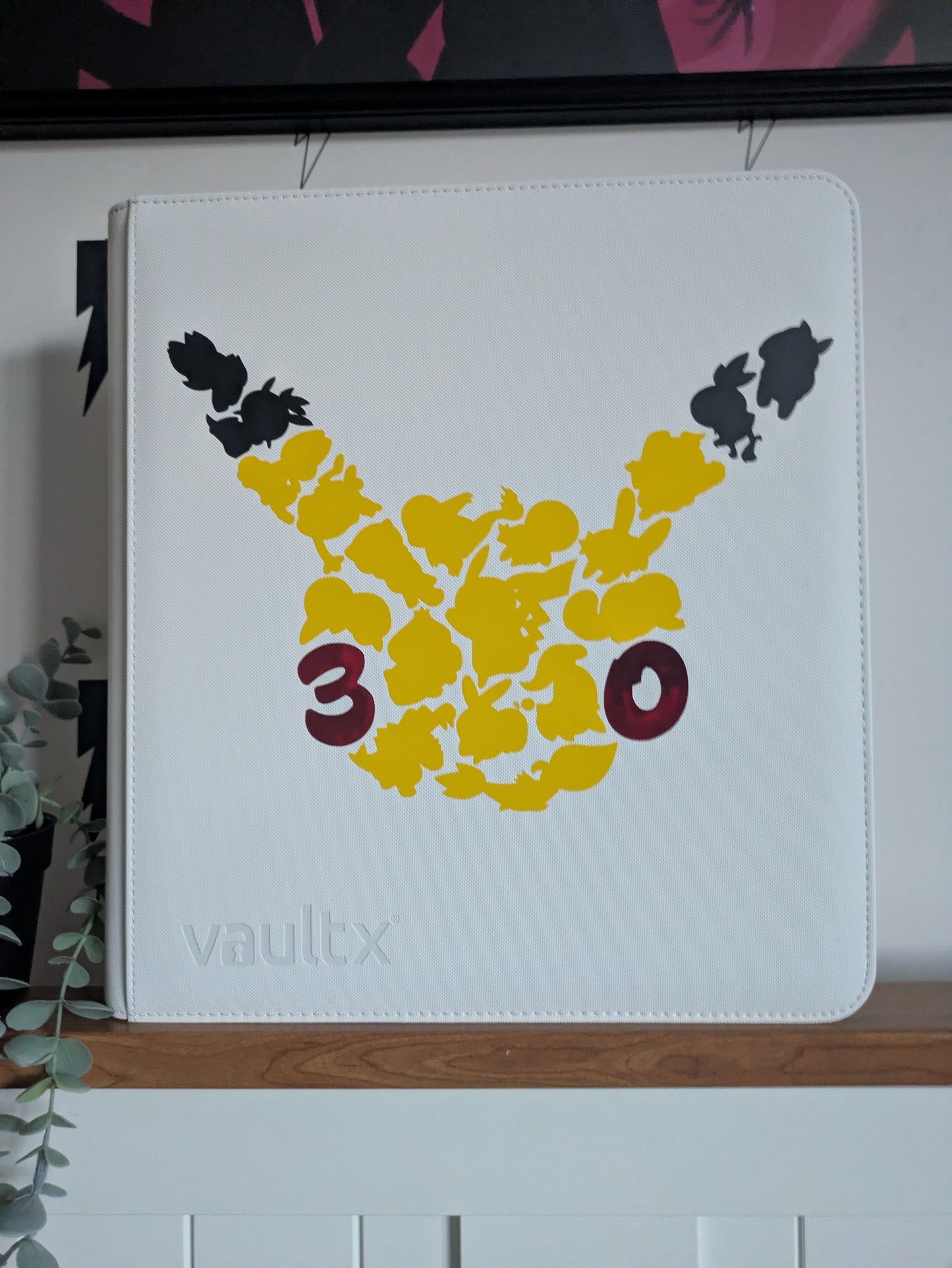 Custom Made Vault X 12 Pocket White Edition Zip Binder / Folder for TCG collection - 30th Anniversary Pikachu