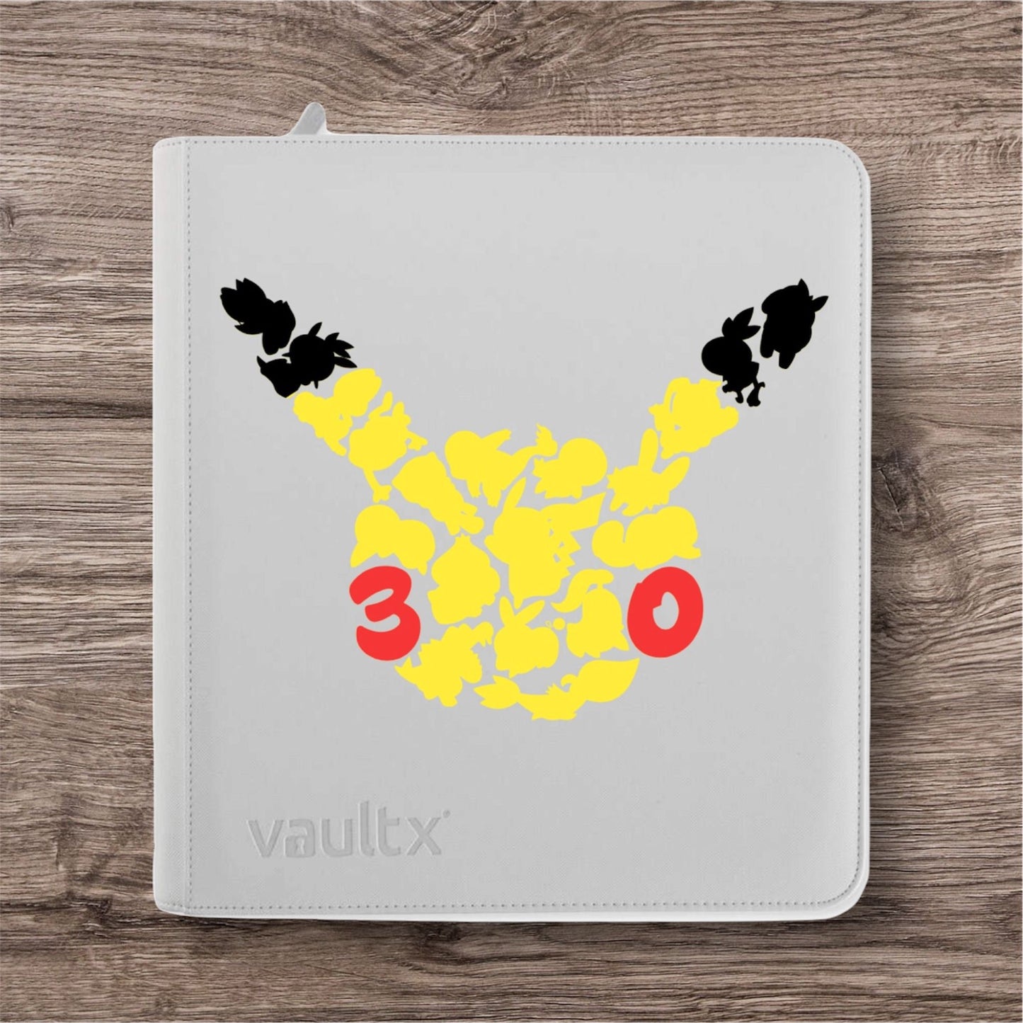 Custom Made Vault X 12 Pocket White Edition Zip Binder / Folder for TCG collection - 30th Anniversary Celebrations
