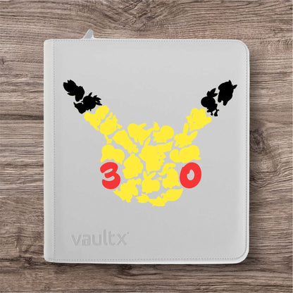 Custom Made Vault X 12 Pocket White Edition Zip Binder / Folder for TCG collection - 30th Anniversary Celebrations