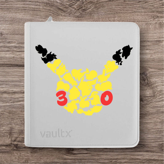 Custom Made Vault X 12 Pocket White Edition Zip Binder / Folder for TCG collection - 30th Anniversary Celebrations