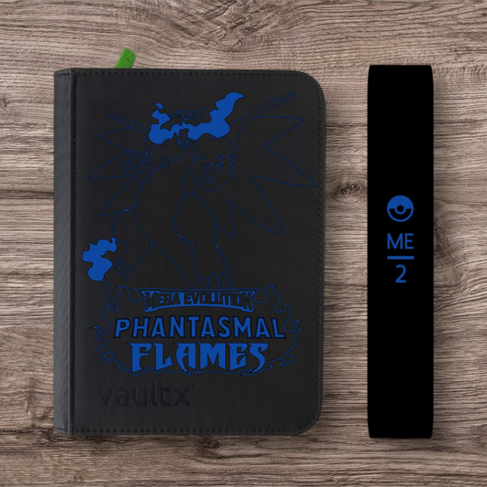Custom Made Vault X 9 Pocket Black Zip Binder / Folder for TCG collection – Phantasmal Flames Charizard Edition