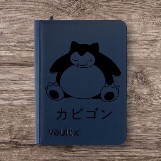 Custom Made Vault X 4 Pocket Blue Zip Binder / Folder for TCG collection – Snorlax
