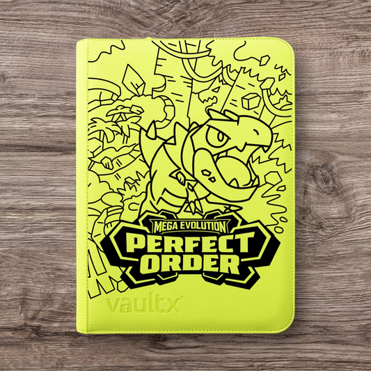 Custom Made Vault X 9 Pocket Neon Yellow Zip Binder / Folder for TCG collection – Perfect Order Tyrunt