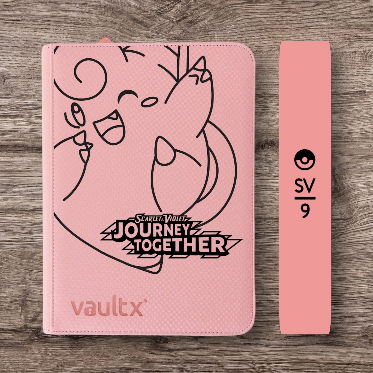 Custom Made Vault X 9 Pocket Pink Zip Binder / Folder for TCG collection – Journey Together Clefairy Edition