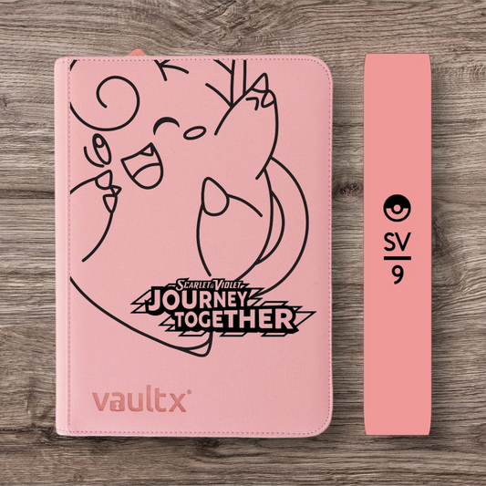 Custom Made Vault X 9 Pocket Pink Zip Binder / Folder for TCG collection – Journey Together Clefairy Edition