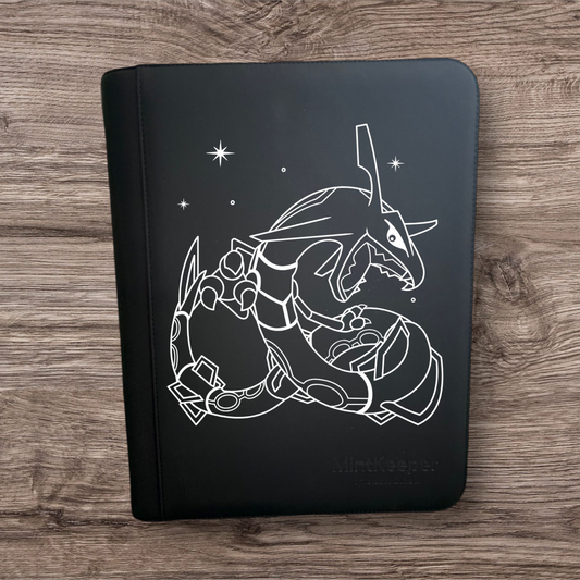 Custom Made Mintkeeper 9 Pocket Black Toploader Binder / Folder for TCG collection – Rayquaza