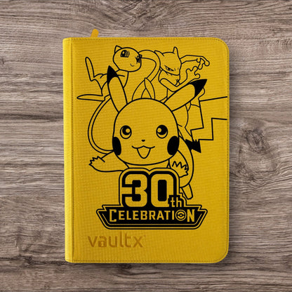 Custom Made Vault X 9 Pocket Yellow Zip Binder / Folder for TCG collection - 30th Celebration