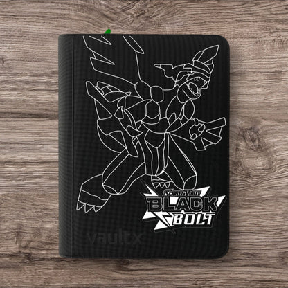 Custom Made Vault X 9 Pocket Black Zip Binder / Folder for TCG collection – Black Bolt Zekrom Edition