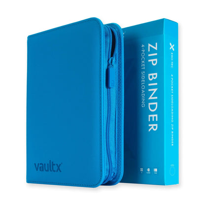 Custom Made Vault X 4 Pocket Neon Blue Zip Binder / Folder for TCG collection – Riolu